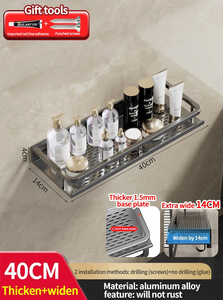 Bathroom Rack Bathroom Shelf Toilet Space Aluminum Hanging Rack Bathroom Organizer Hang on the Wall