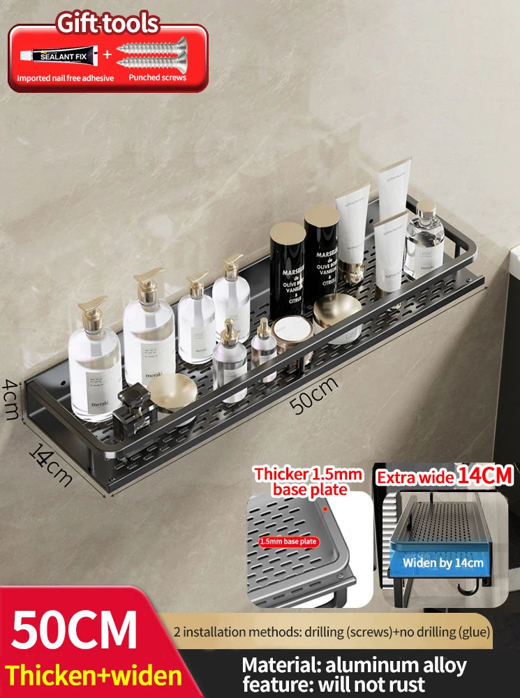 Bathroom Rack Bathroom Shelf Toilet Space Aluminum Hanging Rack Bathroom Organizer Hang on the Wall