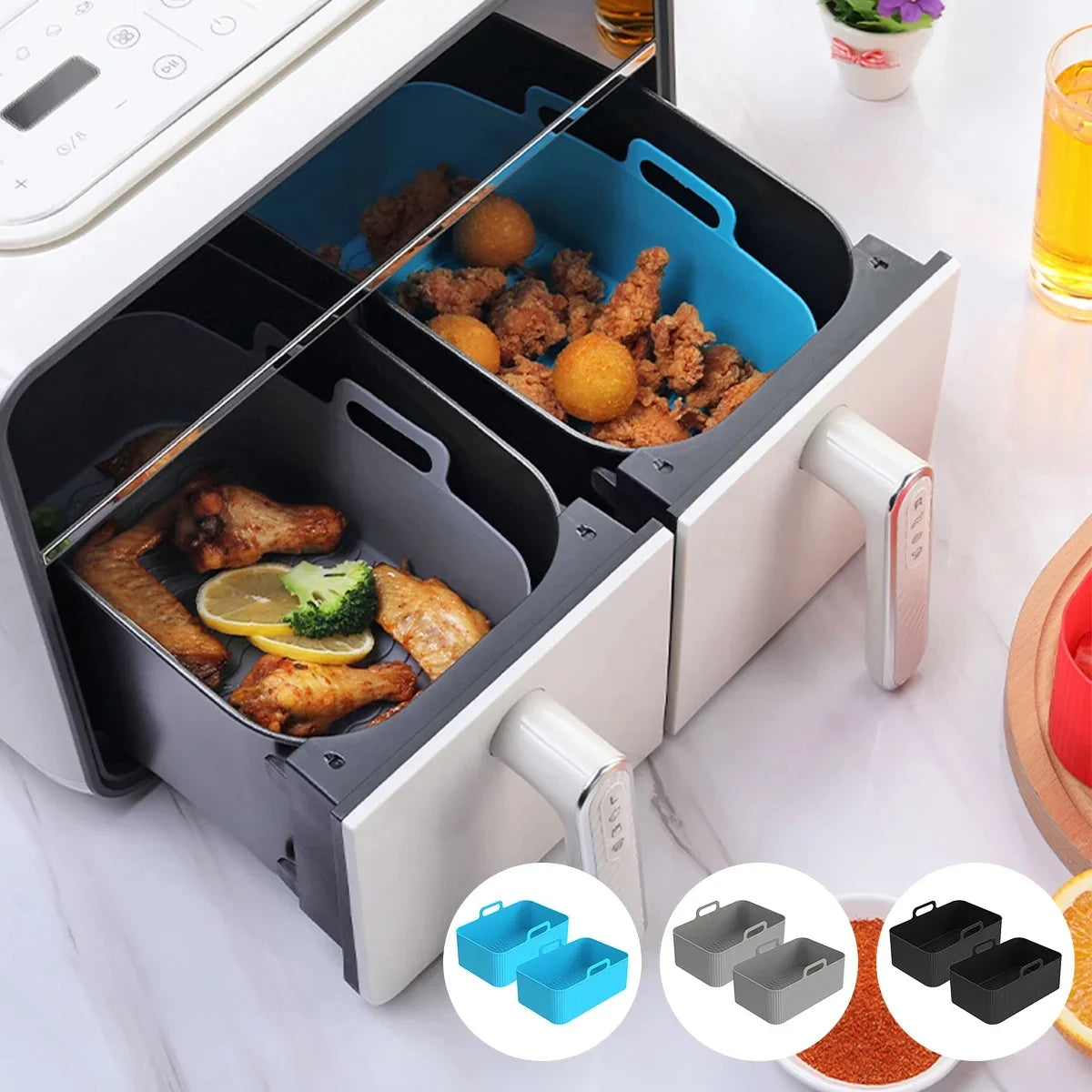 Moule silicone pour air fryer — lot de 2