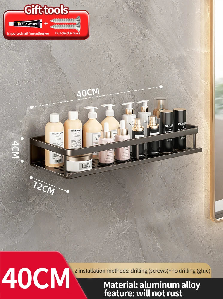Bathroom Rack Bathroom Shelf Toilet Space Aluminum Hanging Rack Bathroom Organizer Hang on the Wall