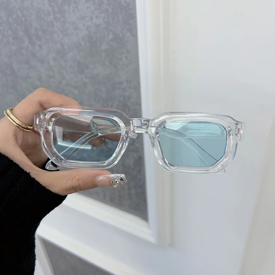 Luxurious Rectangle Sunglasses Women Men Fashion Brand Designer Casual Sun Glasses Female Male Plastic Outdoor Eyewear