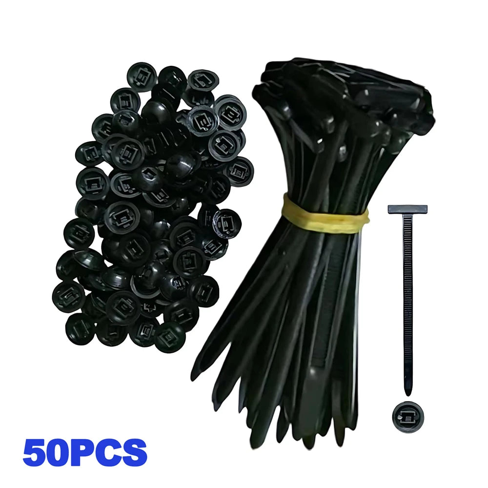 200/100/50Pcs Self-Locked Nylon Cable Tie Push Clips Wire Tie Released Zip Straps Car Pipe Cable Fastener Bundle Fixed Binding