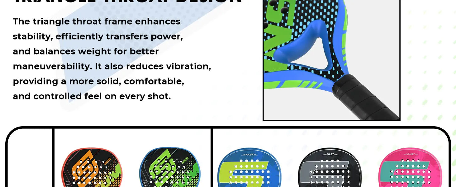 Padel Tennis Racket Carbon Fiber Diamond Shape EVA Core Power Control Padel Racquet for Advanced Players