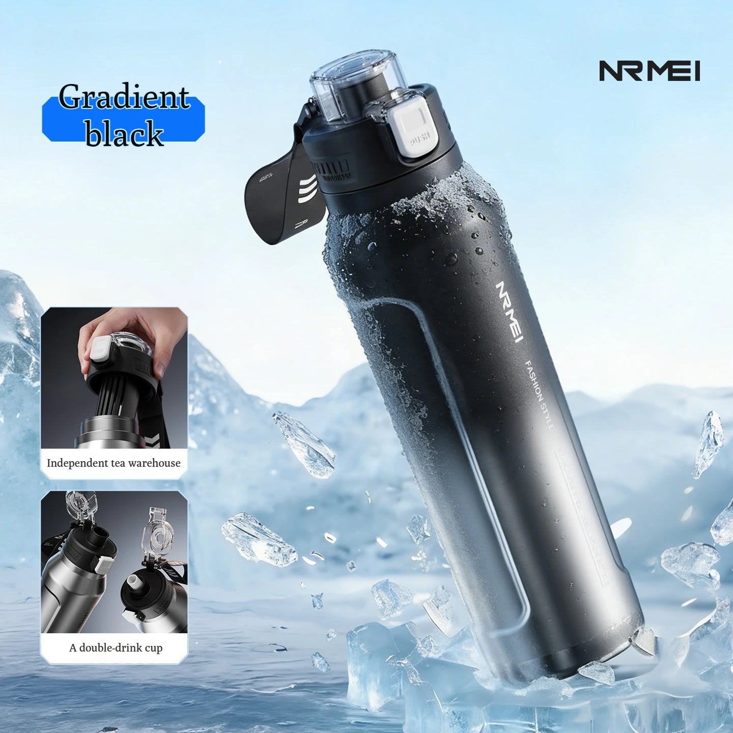 Gourde de sport en acier inoxydable, grande capacité, isotherme, pour fitness, vélo et activités extérieures