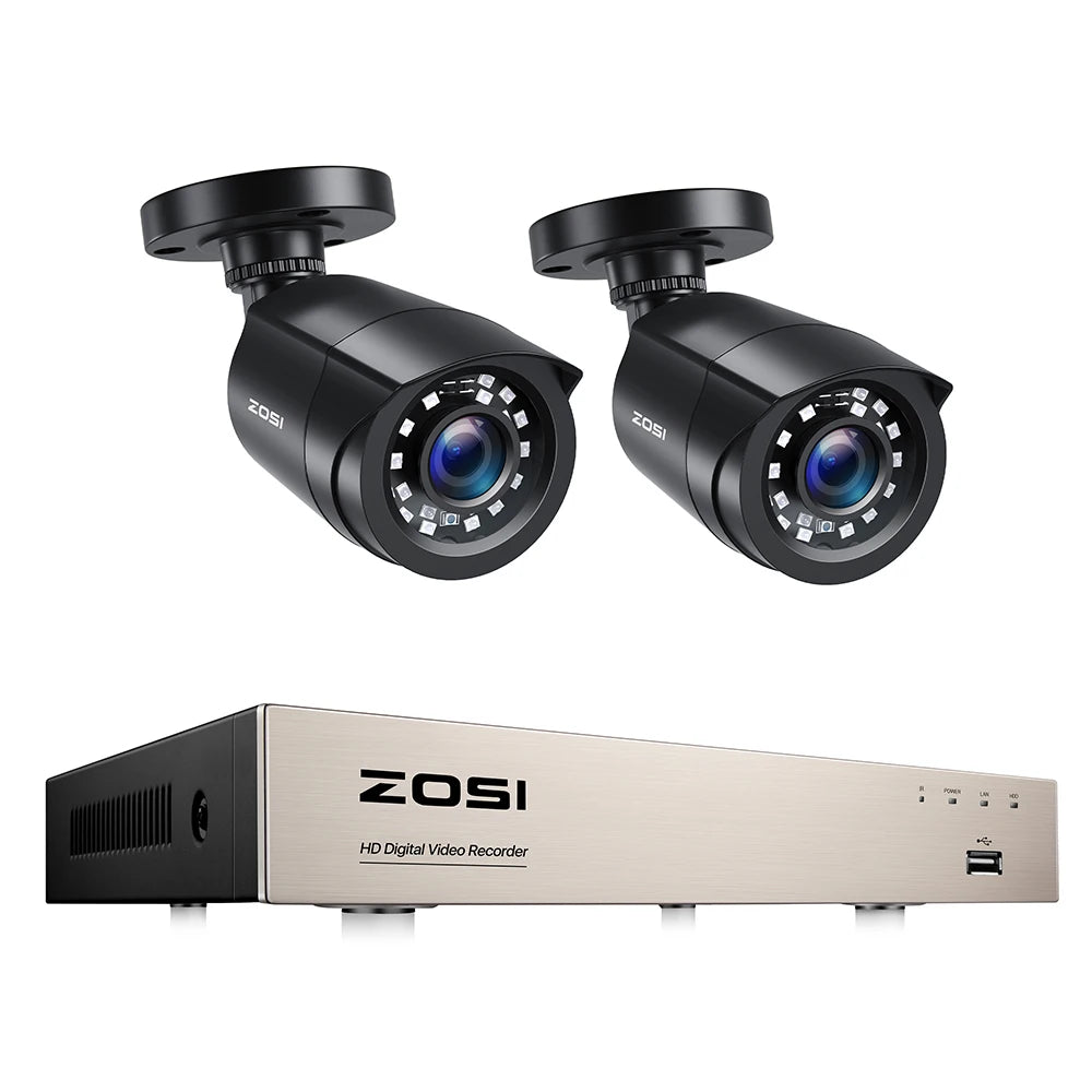 ZOSI 1080P Security Camera System 8CH Wired DVR Kit for Outdoor Indoor with Waterproof Night Vision CCTV Video Surveillance Set