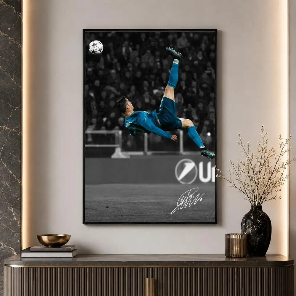 S-occer Sport Player Portrait Poster High-Definition Waterproof Eco-Friendly Non-fading For Kitchen Bathroom Wall Bedroom Decor