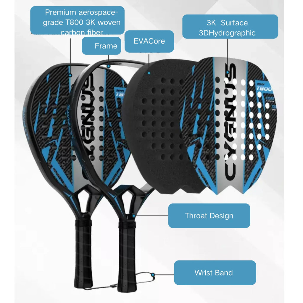 DUALE  FORCE II  3K T800 Padel Racket ,Combo Power and Control, Hybrid Padel for Intermediate and Advaced All-Court Players
