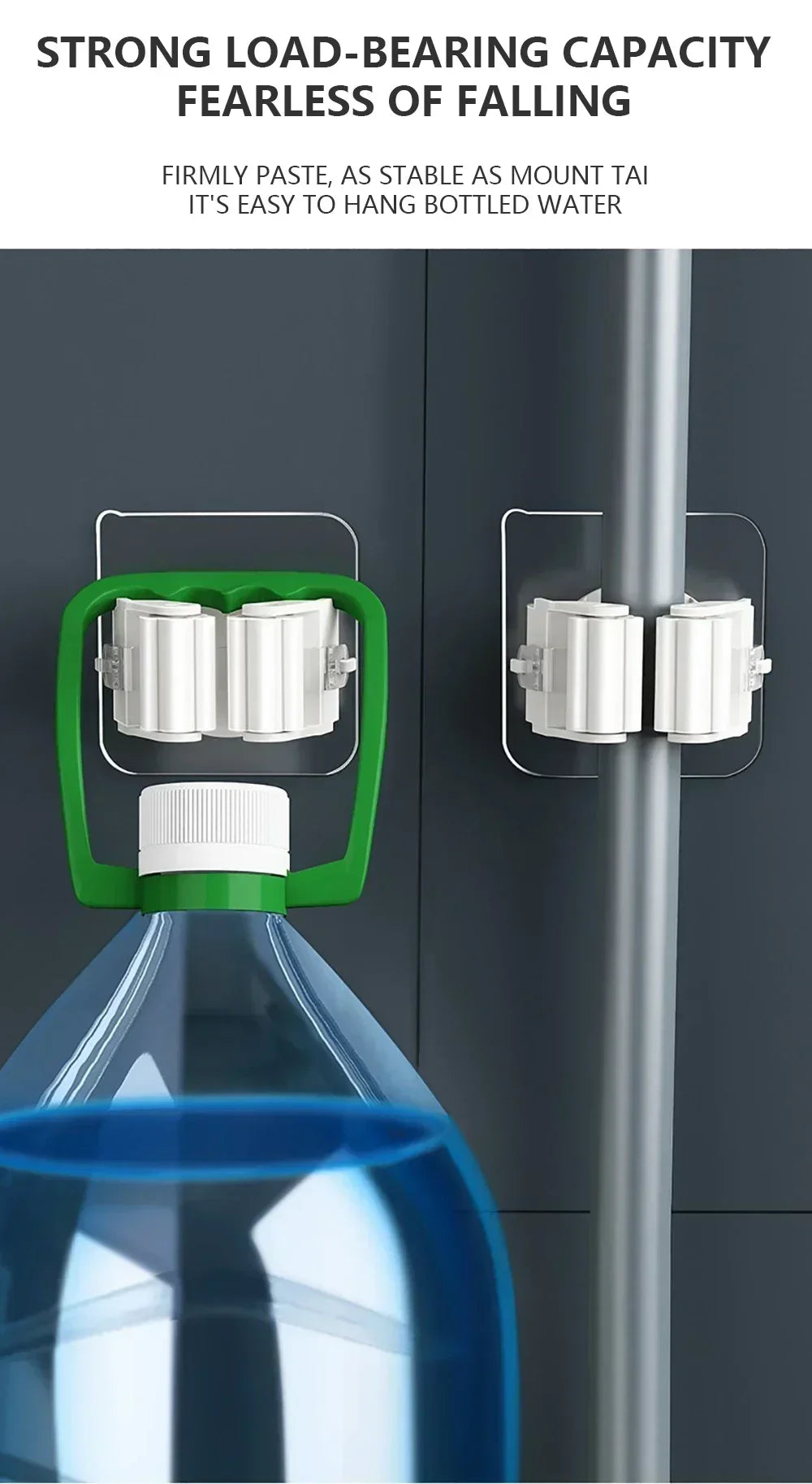 Home Storage Rack Wall Hanging Shelf Bathroom Shower Holder Storage Traceless Hook Mop Organizer Waterproof Broom Hanger