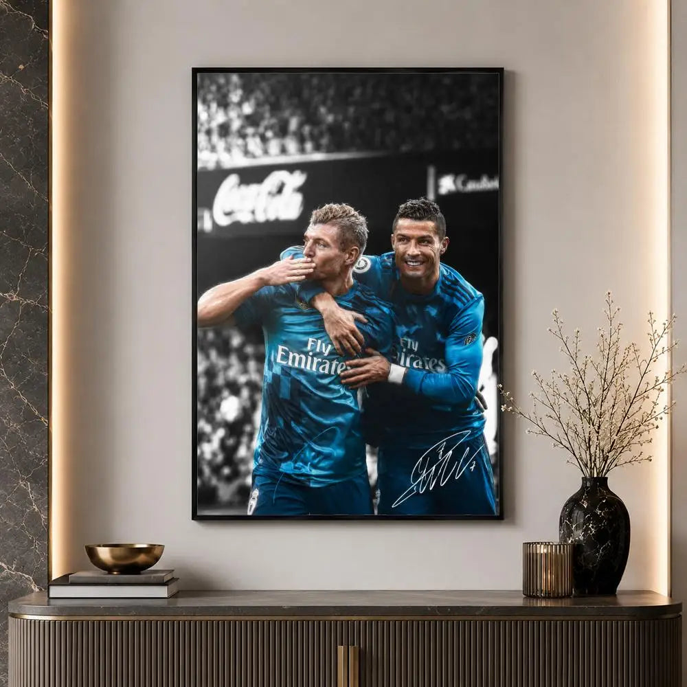 S-occer Sport Player Portrait Poster High-Definition Waterproof Eco-Friendly Non-fading For Kitchen Bathroom Wall Bedroom Decor