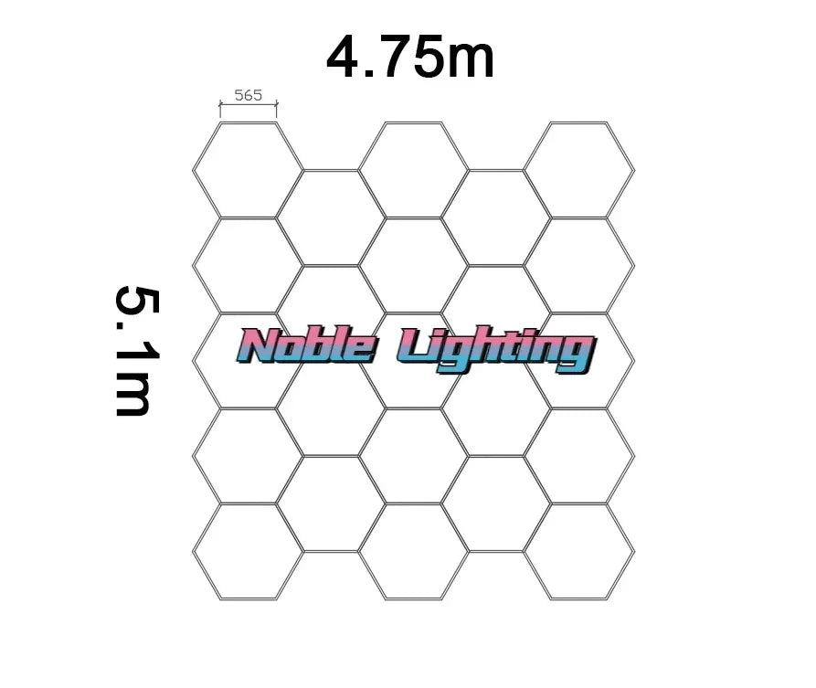 4x8M Garage Barbershop Gym Led Ceiling Light Hexagon Light 110V-240V Honeycomb Led Customized for Auto Car Detailing Workshop