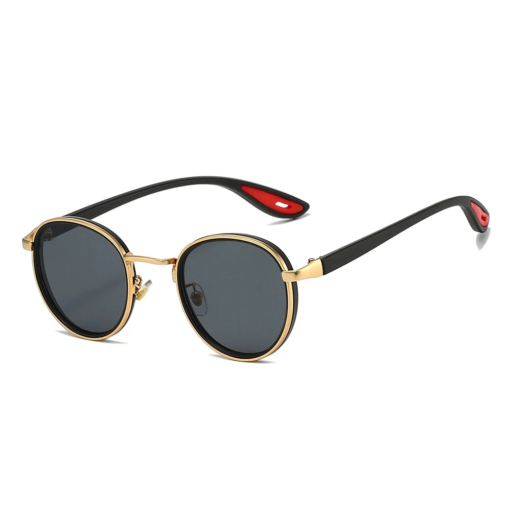 GM LUMIAS Vintage Round Sunglasses Men 2025 New Punk Fashion Shades Women Trendy Luxury Brand Design Casual Anti-UV Sun Glasses