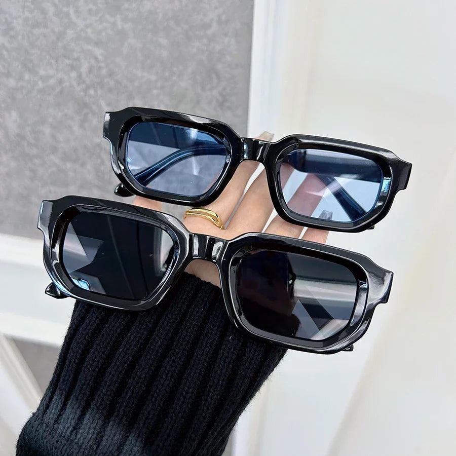 Luxurious Rectangle Sunglasses Women Men Fashion Brand Designer Casual Sun Glasses Female Male Plastic Outdoor Eyewear