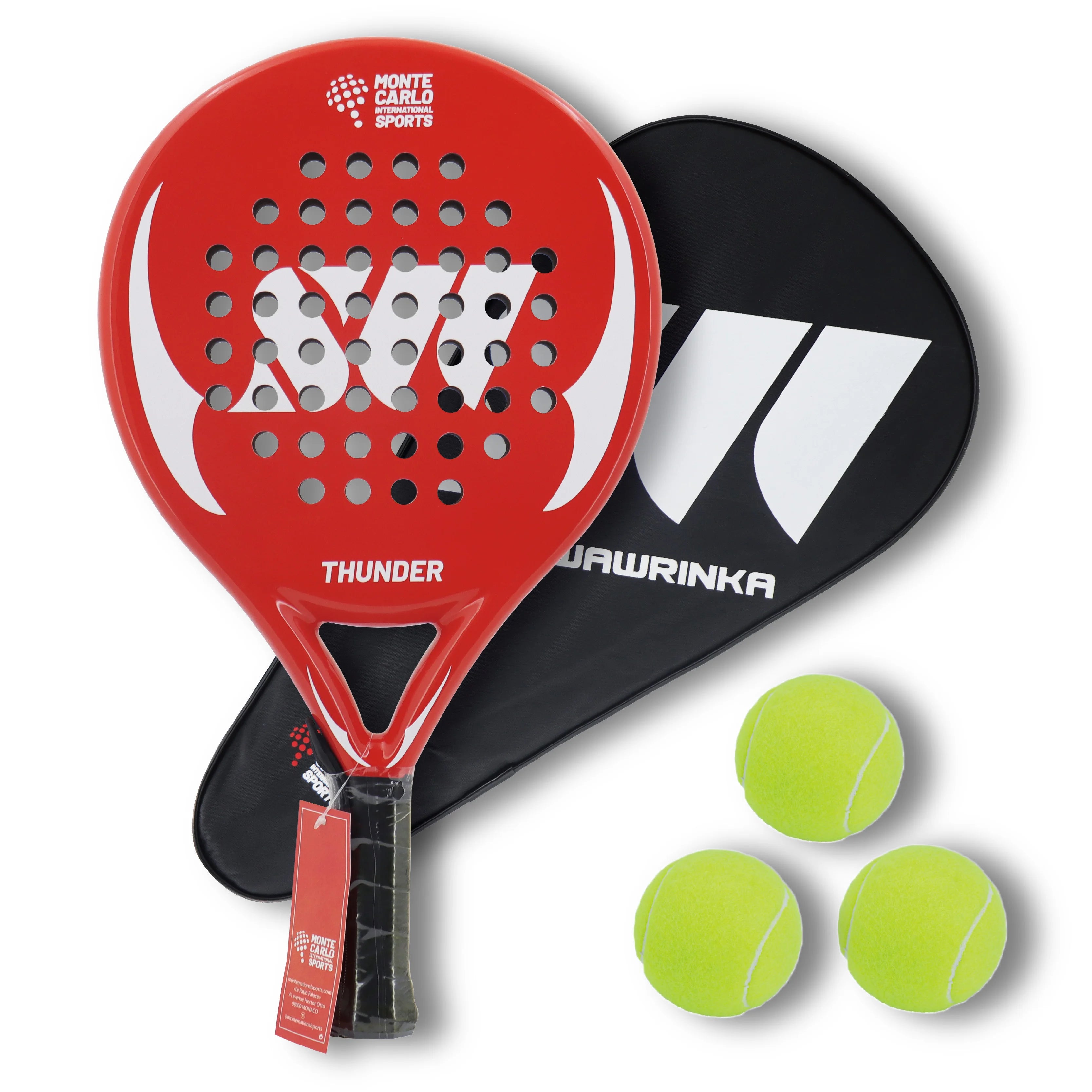Padel Paddle 3K/18K Carbon Fiber EVA Soft Surface Teardrop Shape with Bag Round Raquette Racket