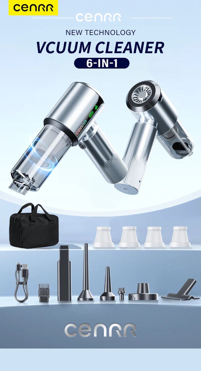 CENRR New Car Vacuum Cleaner Powerful Mini Portable Vacuum Cleaner for Home Appliance Handheld Blower Gift a Birthday Present
