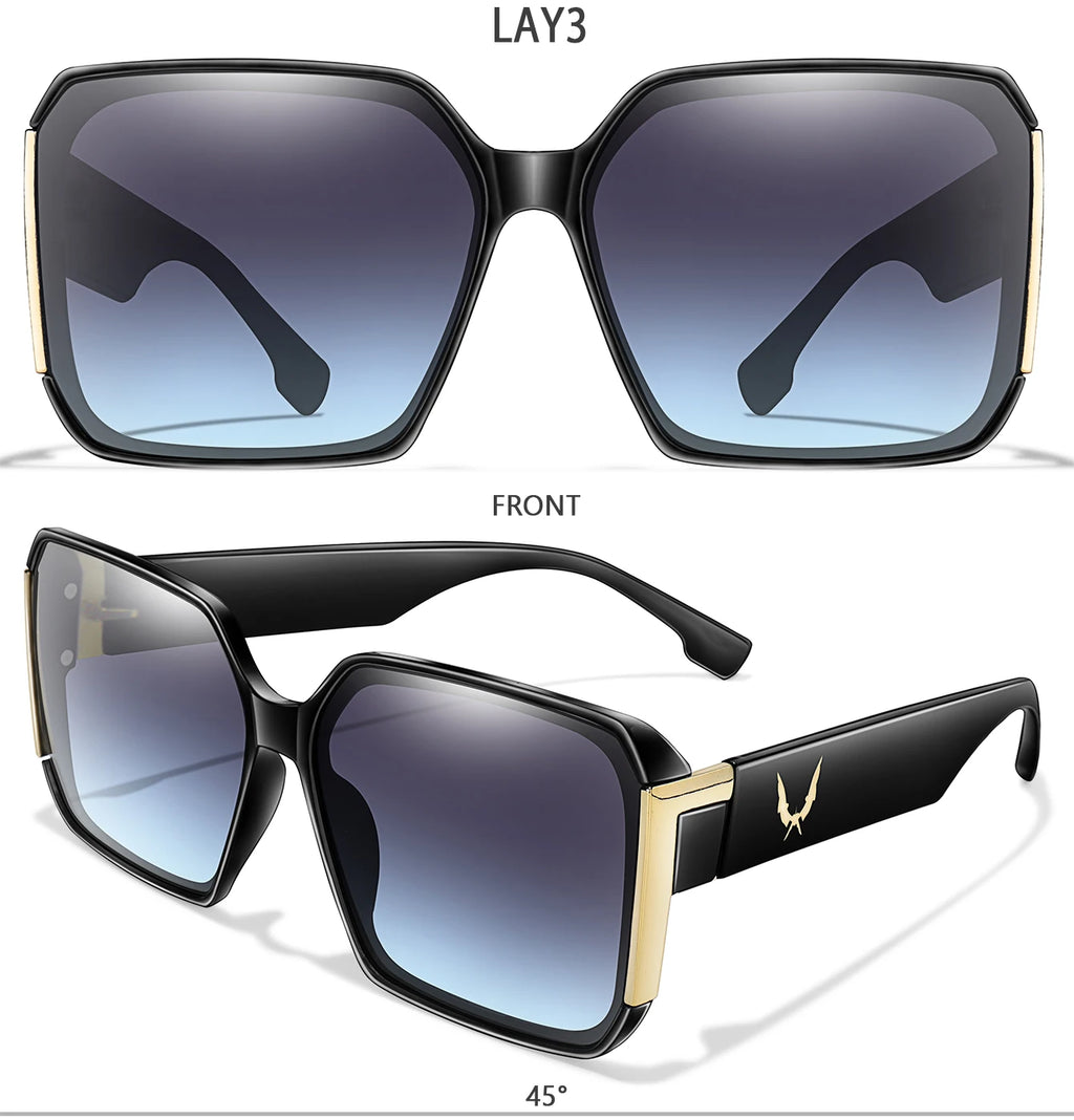 Luxury Vacation Sunglasses for Women and Men Trendy Street Square Shades with UV protection for Outdoor Hiking, Cycling Travel
