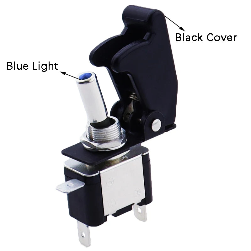 Auto Car Boat Truck Illuminated Led Toggle Switch With Safety Aircraft Flip Up Cover Guard Red Blue Green Yellow White 12V20A