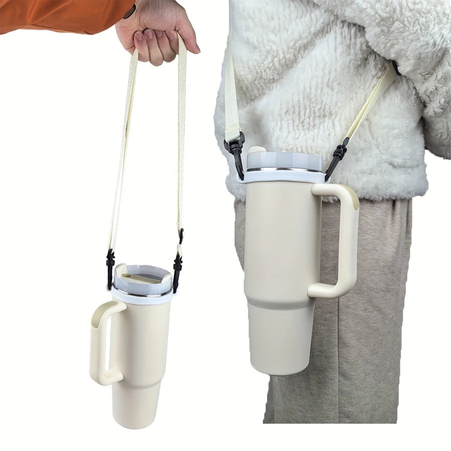 Bandoulière réglable en polyester haute qualité pour gourde, durable, compatible avec la plupart des bouteilles, idéale pour le voyage