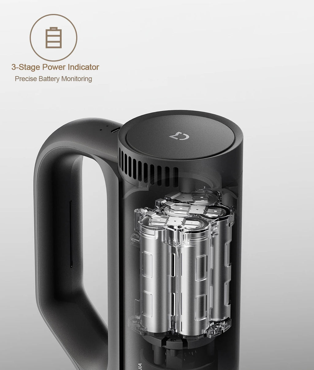 MIJIA Car Vacuum Cleaner 21kPa Suction,Type-C Fast Charg,150mL Dust Cup,For Home Wireless Vacuum Cleaners,2400mAh Battery