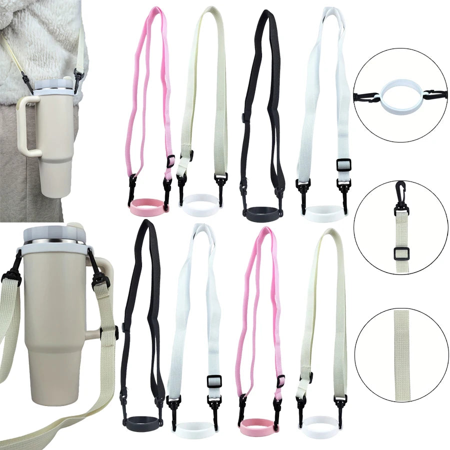 Bandoulière réglable en polyester haute qualité pour gourde, durable, compatible avec la plupart des bouteilles, idéale pour le voyage