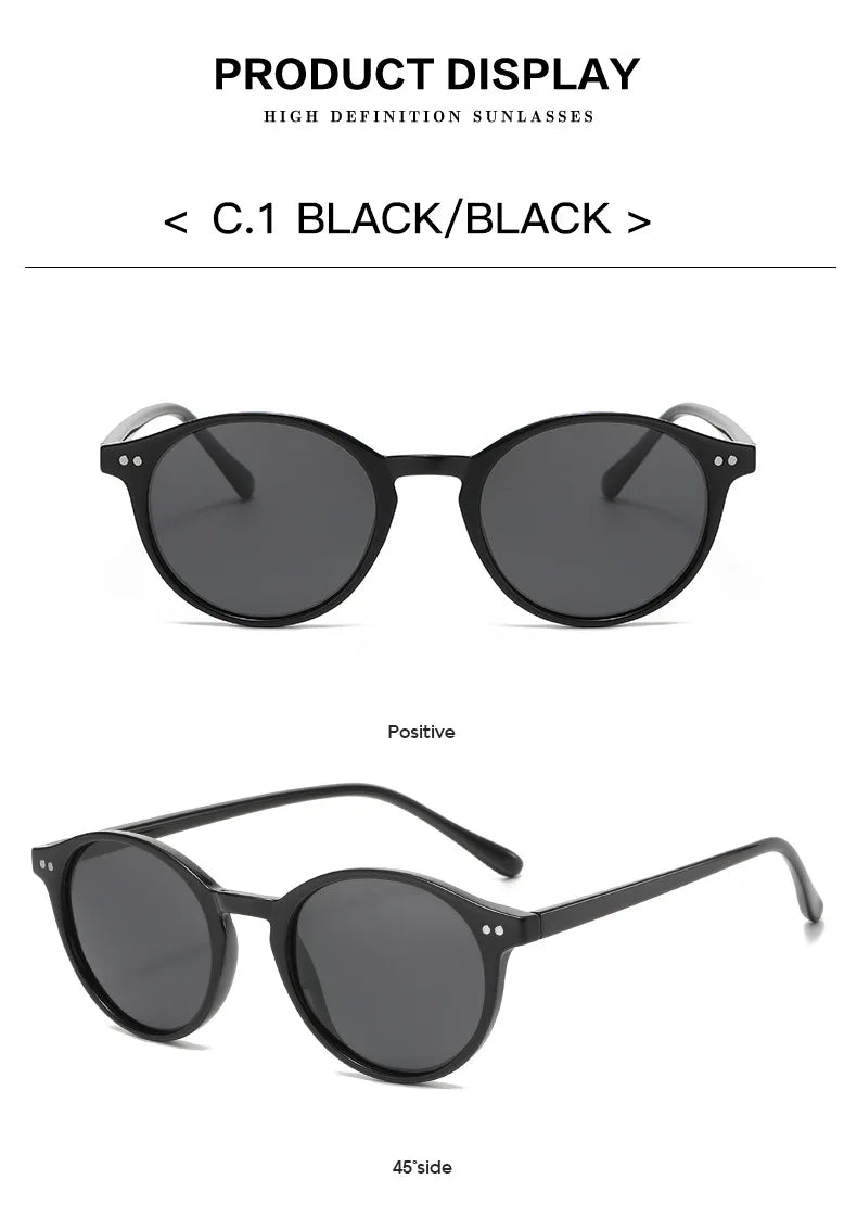 Retro Round Polarized Sunglasses Men Women Classic Leopard Frame Sun Glasses Fashion Black Driving Male Female Goggles UV400