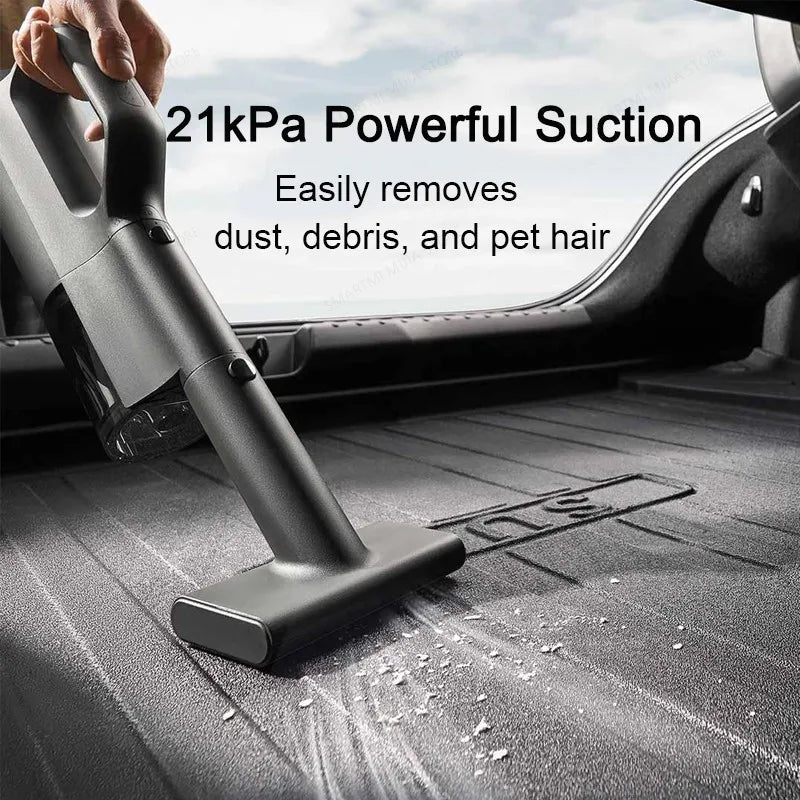 MIJIA Car Vacuum Cleaner 21kPa Suction,Type-C Fast Charg,150mL Dust Cup,For Home Wireless Vacuum Cleaners,2400mAh Battery