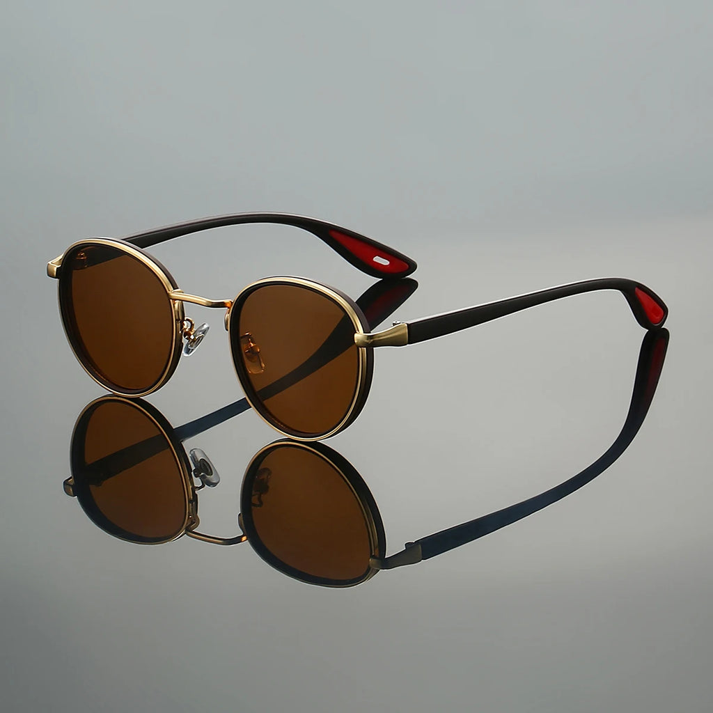 GM LUMIAS Vintage Round Sunglasses Men 2025 New Punk Fashion Shades Women Trendy Luxury Brand Design Casual Anti-UV Sun Glasses