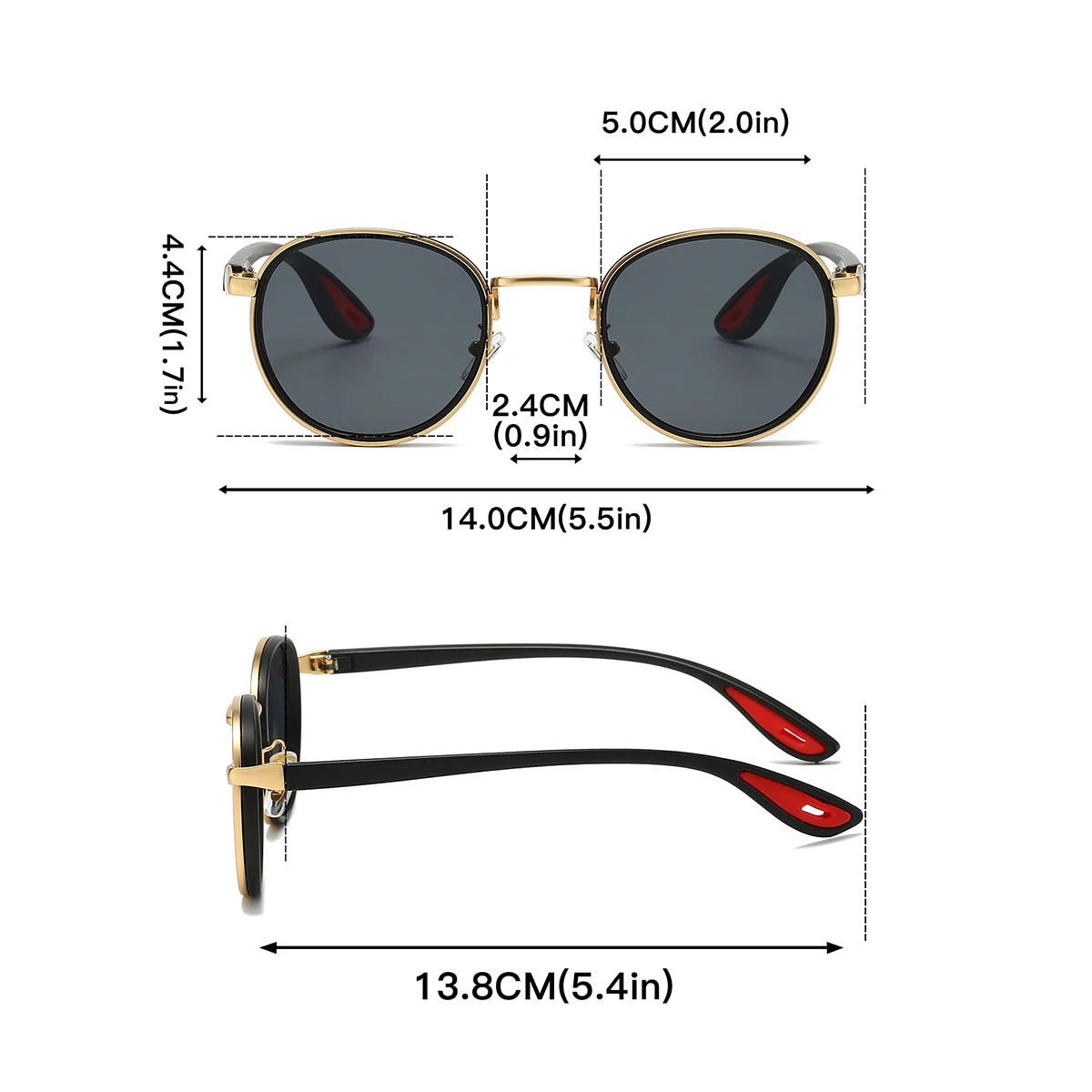 GM LUMIAS Vintage Round Sunglasses Men 2025 New Punk Fashion Shades Women Trendy Luxury Brand Design Casual Anti-UV Sun Glasses