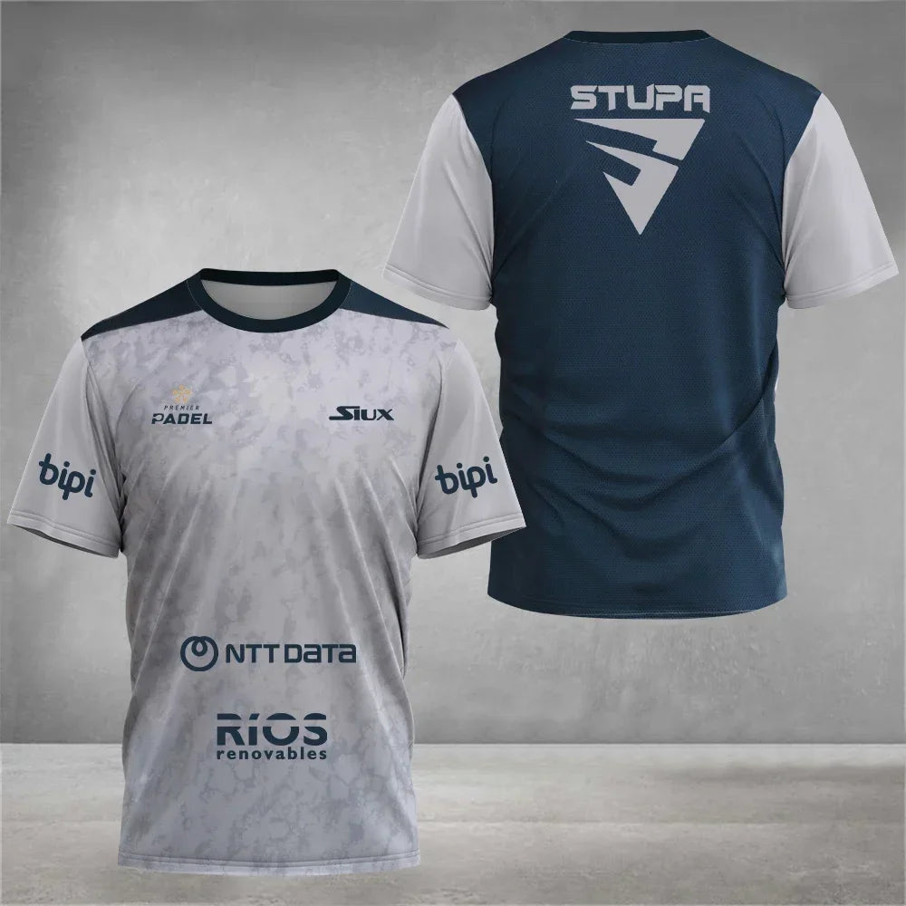 PADEL Wear - Men's Padel Sports T-Shirt, Short-Sleeve Quick-Dry Breathable T-Shirt, Fitness Series, Summer