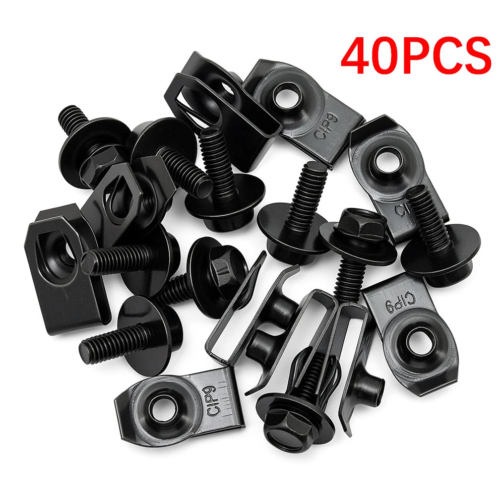 Car Body Bolts U Type Nut Clips Automobile Bumper Fender Rivet Engine Cover Undertray Splash Shield Guard Liner Screws Clips