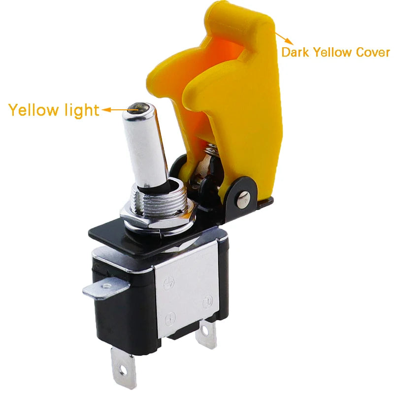 Auto Car Boat Truck Illuminated Led Toggle Switch With Safety Aircraft Flip Up Cover Guard Red Blue Green Yellow White 12V20A