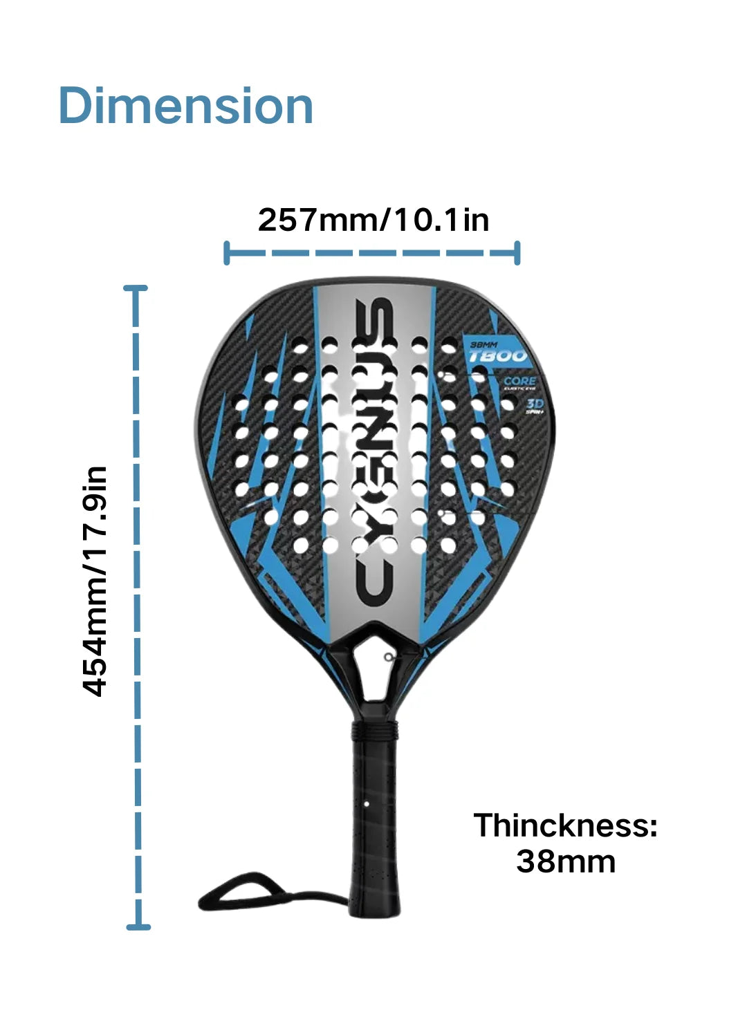 DUALE  FORCE II  3K T800 Padel Racket ,Combo Power and Control, Hybrid Padel for Intermediate and Advaced All-Court Players
