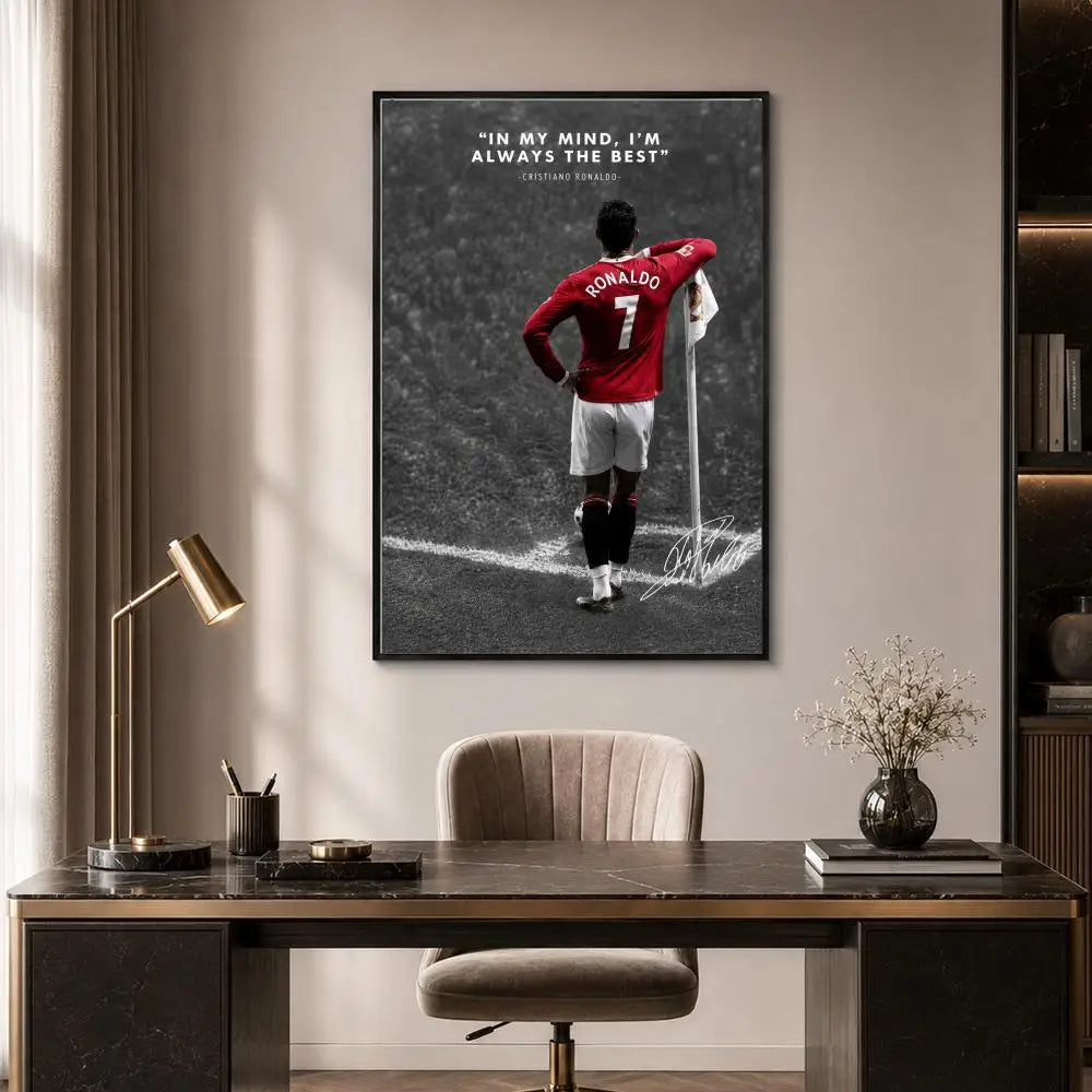 S-occer Sport Player Portrait Poster High-Definition Waterproof Eco-Friendly Non-fading For Kitchen Bathroom Wall Bedroom Decor