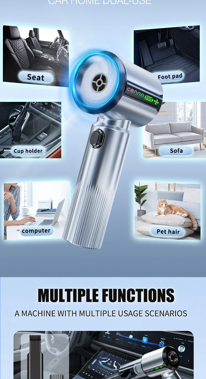 CENRR New Car Vacuum Cleaner Powerful Mini Portable Vacuum Cleaner for Home Appliance Handheld Blower Gift a Birthday Present