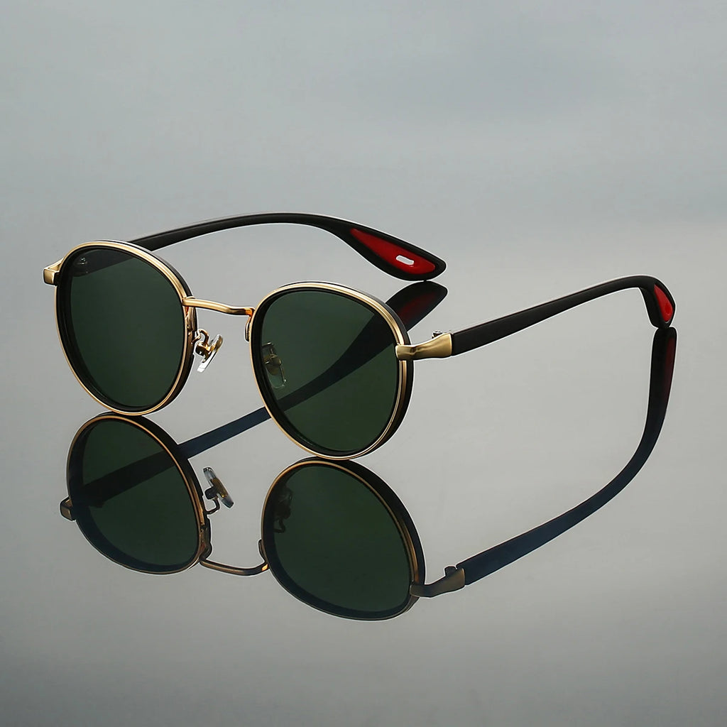 GM LUMIAS Vintage Round Sunglasses Men 2025 New Punk Fashion Shades Women Trendy Luxury Brand Design Casual Anti-UV Sun Glasses