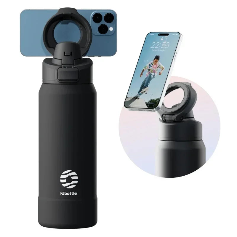 710/950ml Thermos bottle Stainless Steel Sports Water Bottle with Magnetic Phone Holder Insulation Cup Sports Fitness Drinkware