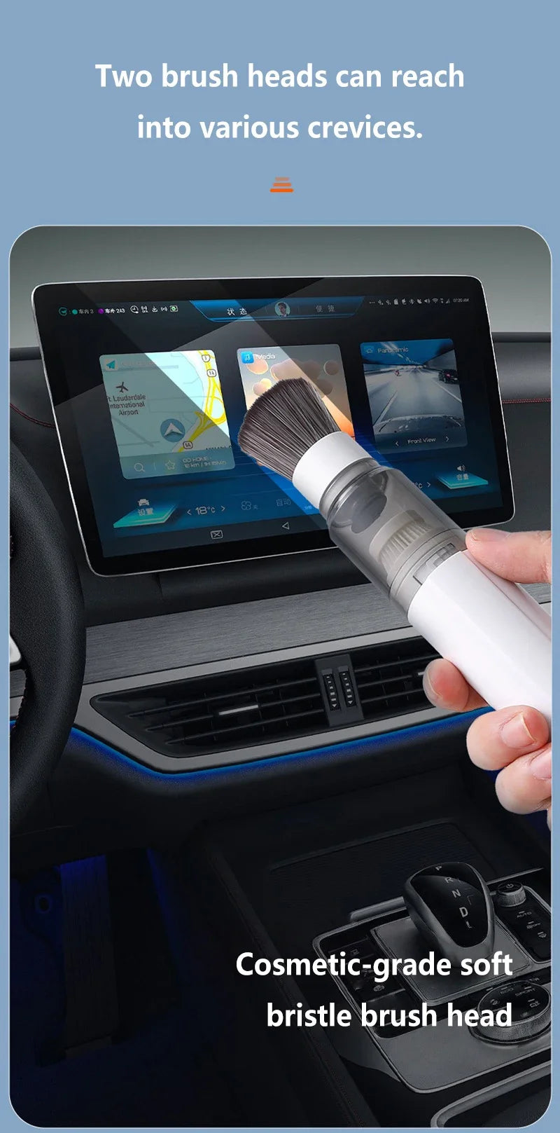 Portable Mini Handheld Vacuum Cleaner 3-in-1 Suction/Blow/Water Absorption Strong Suction for Car Coffee Powder Desktop Cleaning