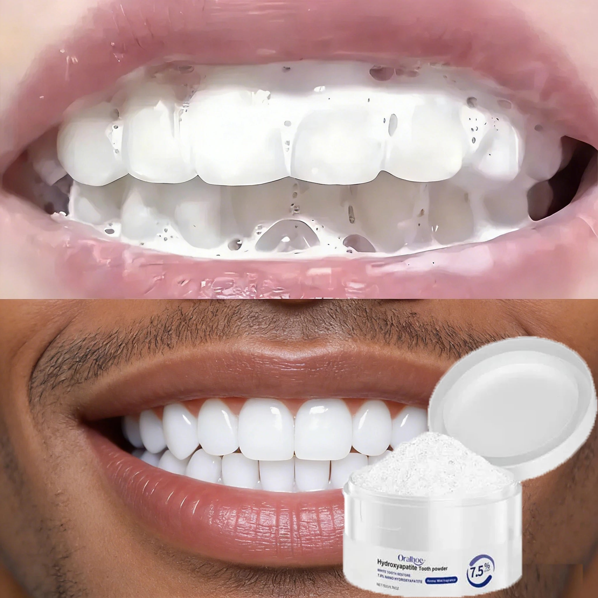 Poudre blanchissante pour les dents, blanchiment naturel, nettoyage en profondeur, haleine fraîche au quotidien