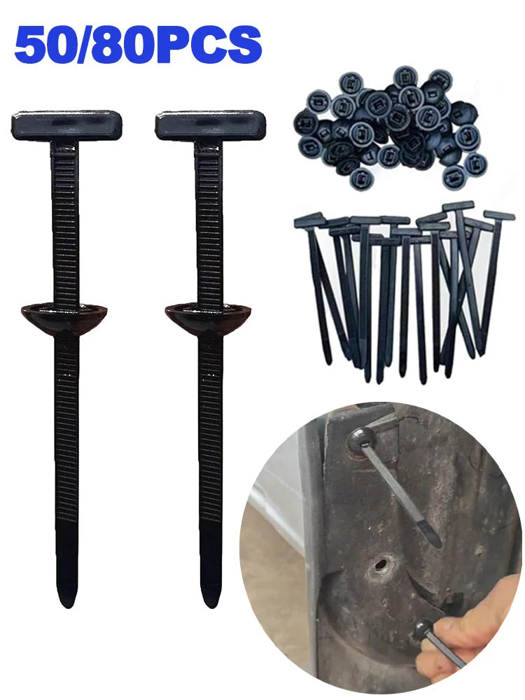 200/100/50Pcs Self-Locked Nylon Cable Tie Push Clips Wire Tie Released Zip Straps Car Pipe Cable Fastener Bundle Fixed Binding