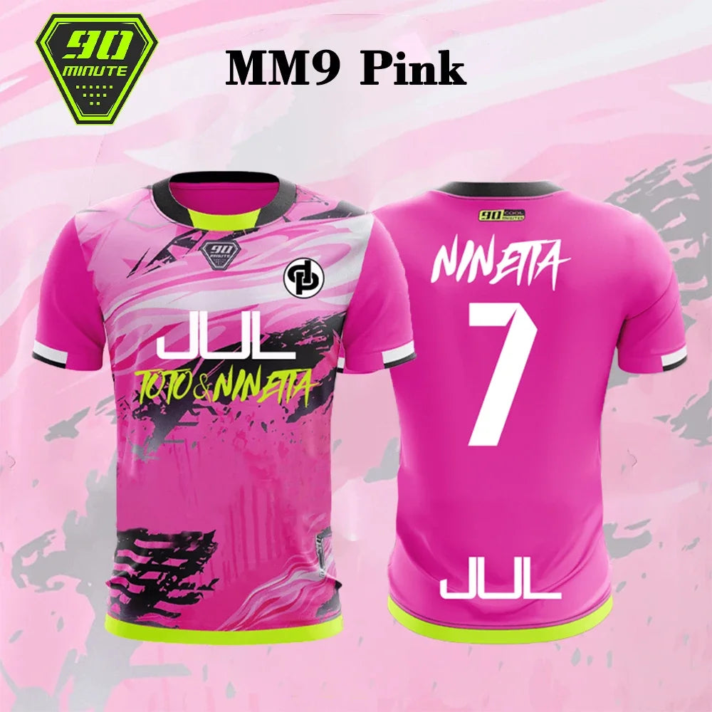 MM9 JUL 90 Minute Series 3D Sport Quick-dry Breathable Men Tshirt Football Jersey Team Training Racing Parent-child Short Sleeve