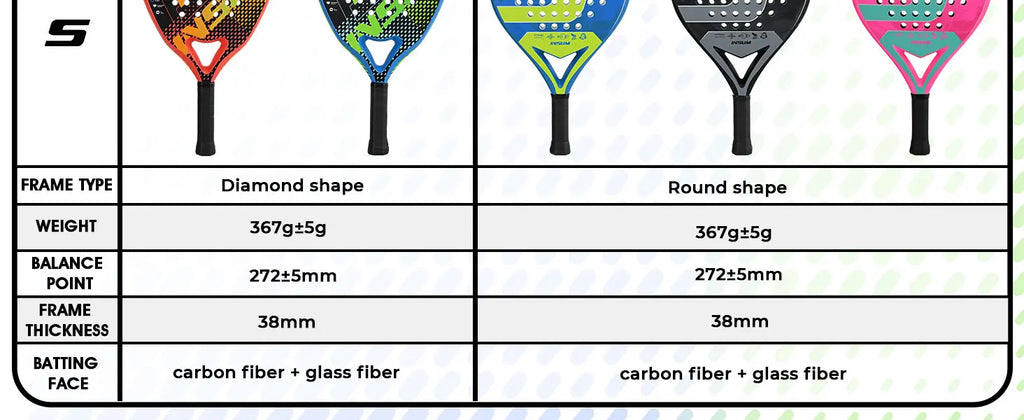 Padel Tennis Racket Carbon Fiber Diamond Shape EVA Core Power Control Padel Racquet for Advanced Players