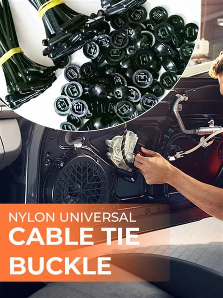 200/100/50Pcs Self-Locked Nylon Cable Tie Push Clips Wire Tie Released Zip Straps Car Pipe Cable Fastener Bundle Fixed Binding