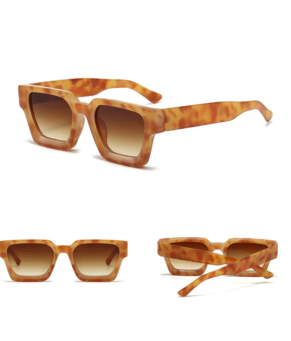 KLASSNUM Men Square Frame Sunglasses 2026 Luxury Brand Designer Sun Glasses Retro Trendy Shades UV400 Unisex Women Glasses New