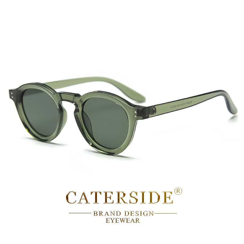 CATERSIDE Round Polarized Sunglasses Men Vintage TR90 Frame High-Quality Sun Glasses for Women Driving Fishing Eyewear UV400