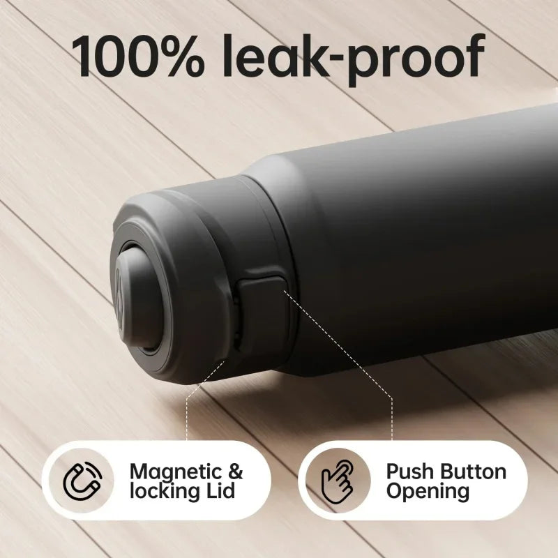 710/950ML Thermos Bottles Stainless Steel Sports Water Bottle with Magnetic Phone Holder Bouncing Cover Outdoor Insulation Cup