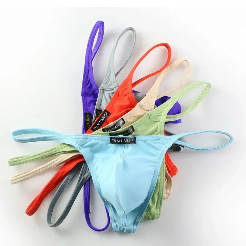 Men Thongs and G Strings Underwear Gay Low Rise Solid Briefs Hipster Jockstrap Lingerie Tanga Hombre Sexy Breathable Thong