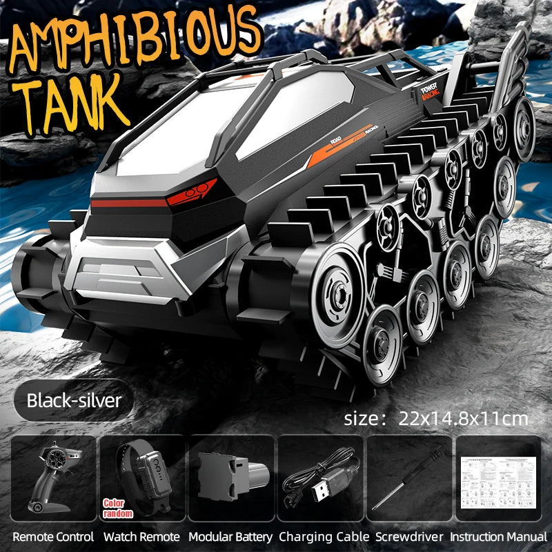 JJRC Q183 Char télécommandé amphibie tout-terrain 2.4G, véhicule électrique chenillé jouet
