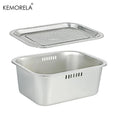 Portable Washing-up Bowl 10L Large Stainless Steel Dishpan, Multipurpose Kitchen Sink Bowl Dish Tub Vegetable Washing Basin