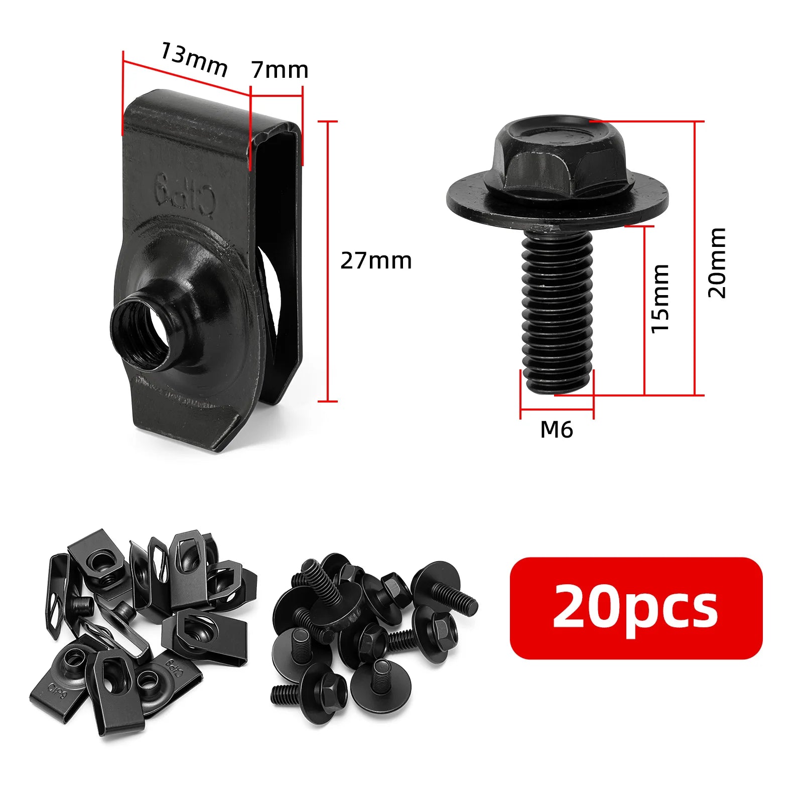 Car Body Bolts U Type Nut Clips Automobile Bumper Fender Rivet Engine Cover Undertray Splash Shield Guard Liner Screws Clips