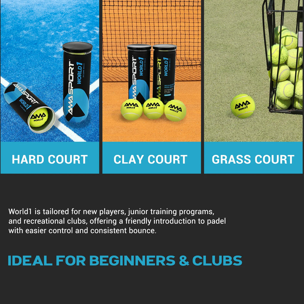 AMASPORT Professional Tennis  Padel Paddle Training Ball 3Pcs Match Balls High Elasticity Resistant Durable Excesice