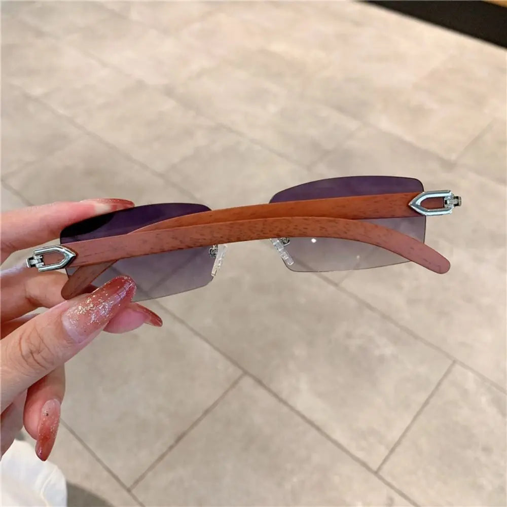 Trendy Punk Sunglasses Rimless Rectangle Sun Glasses for Men Women Fashion UV400 Driving Shades Frameless Gradient Eyewear